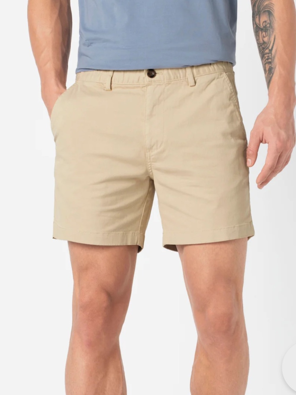 Bearbottom Khaki Stretch Shorts. Size Large.